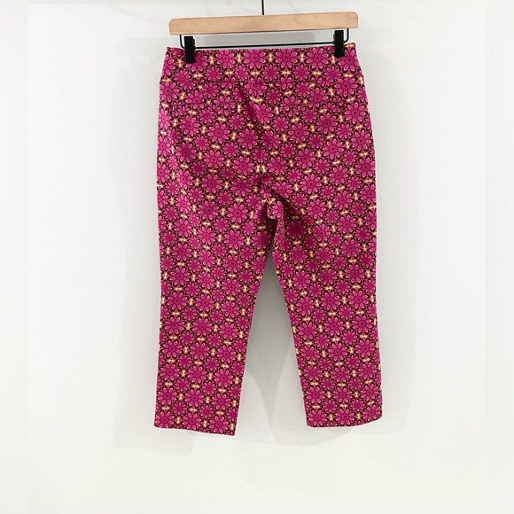 Soft Surroundings Pink Floral Pull On Cropped Pants Size Small Petite - Picture 5 of 5